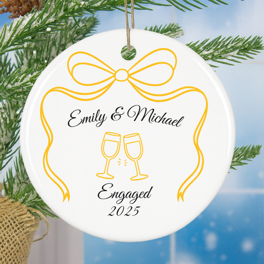 Engaged Personalized Ornament