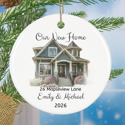 Personalized New Home Ornament from Your House Photo