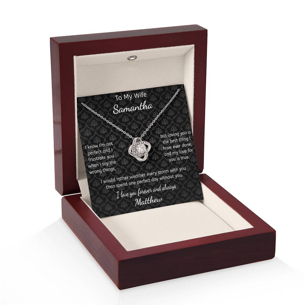 Personalized Forever Love Necklace for Wife Anniversary Gift