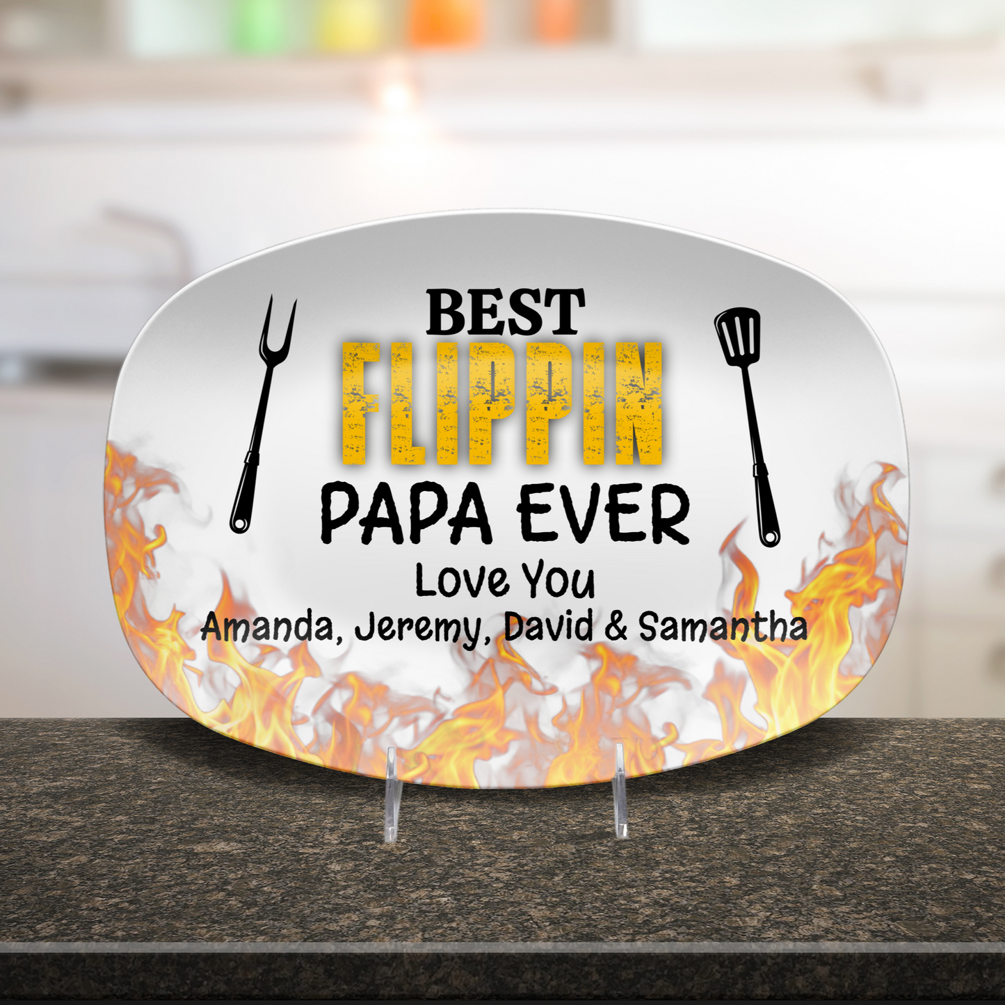Best Flippin Papa Personalized Platter