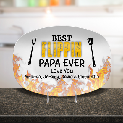Best Flippin Papa Personalized Platter