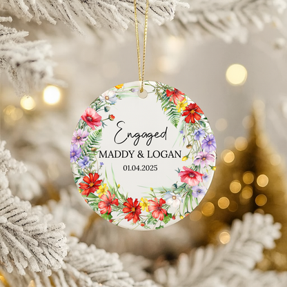 Engagement Wildflower Ornament