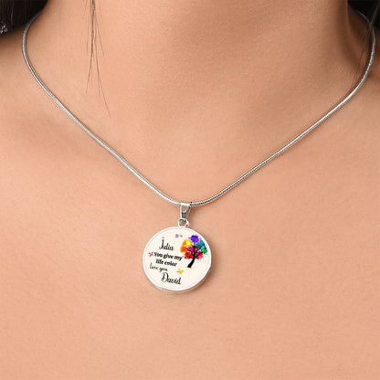 Personalized You Give My Life Color Necklace
