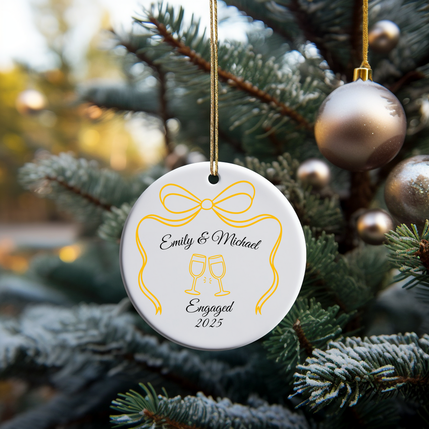 Engaged Personalized Ornament