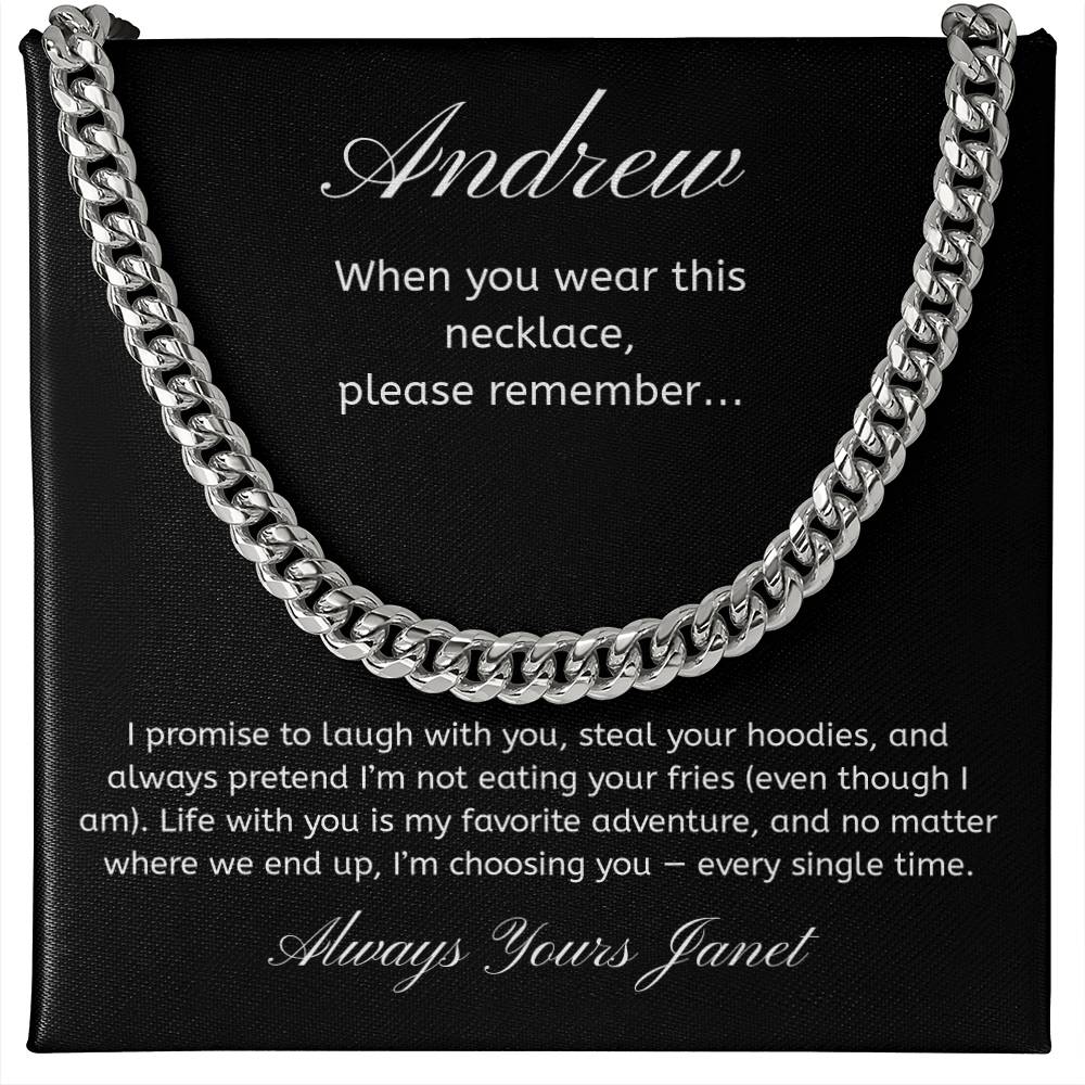 Promise Necklace For Him, Boyfriend Gift