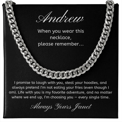 Promise Necklace For Him, Boyfriend Gift