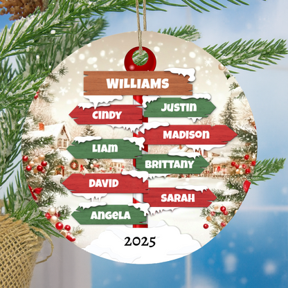 North Pole Signpost Ornament