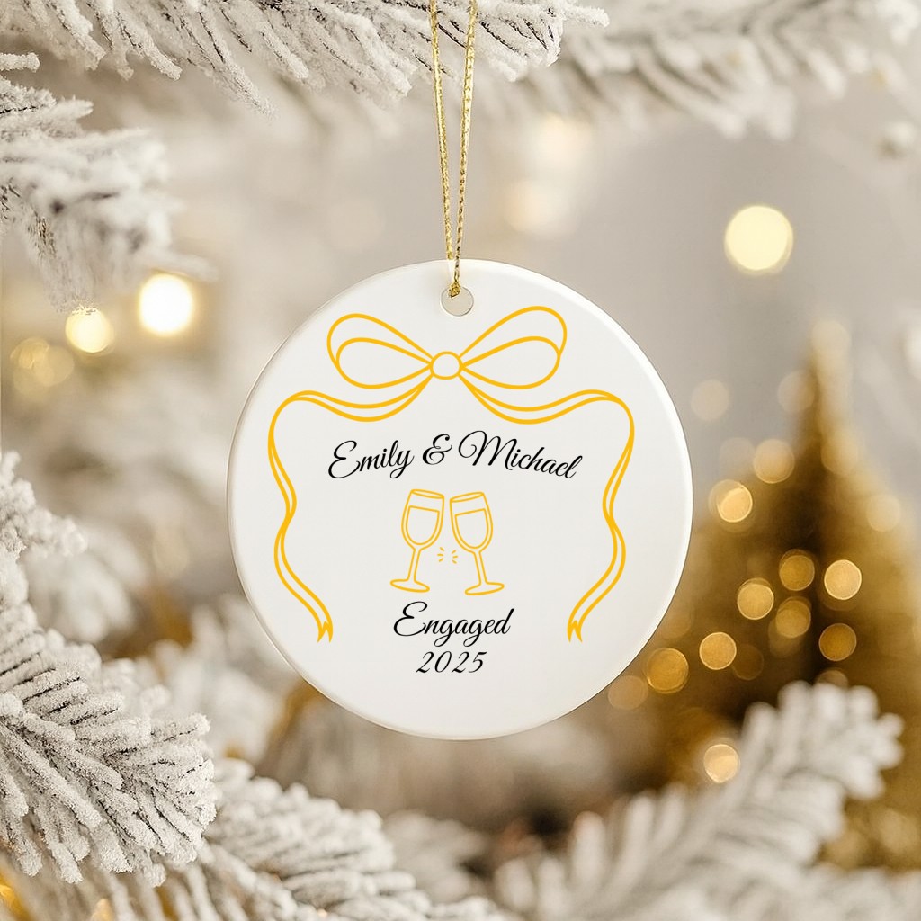 Engaged Personalized Ornament