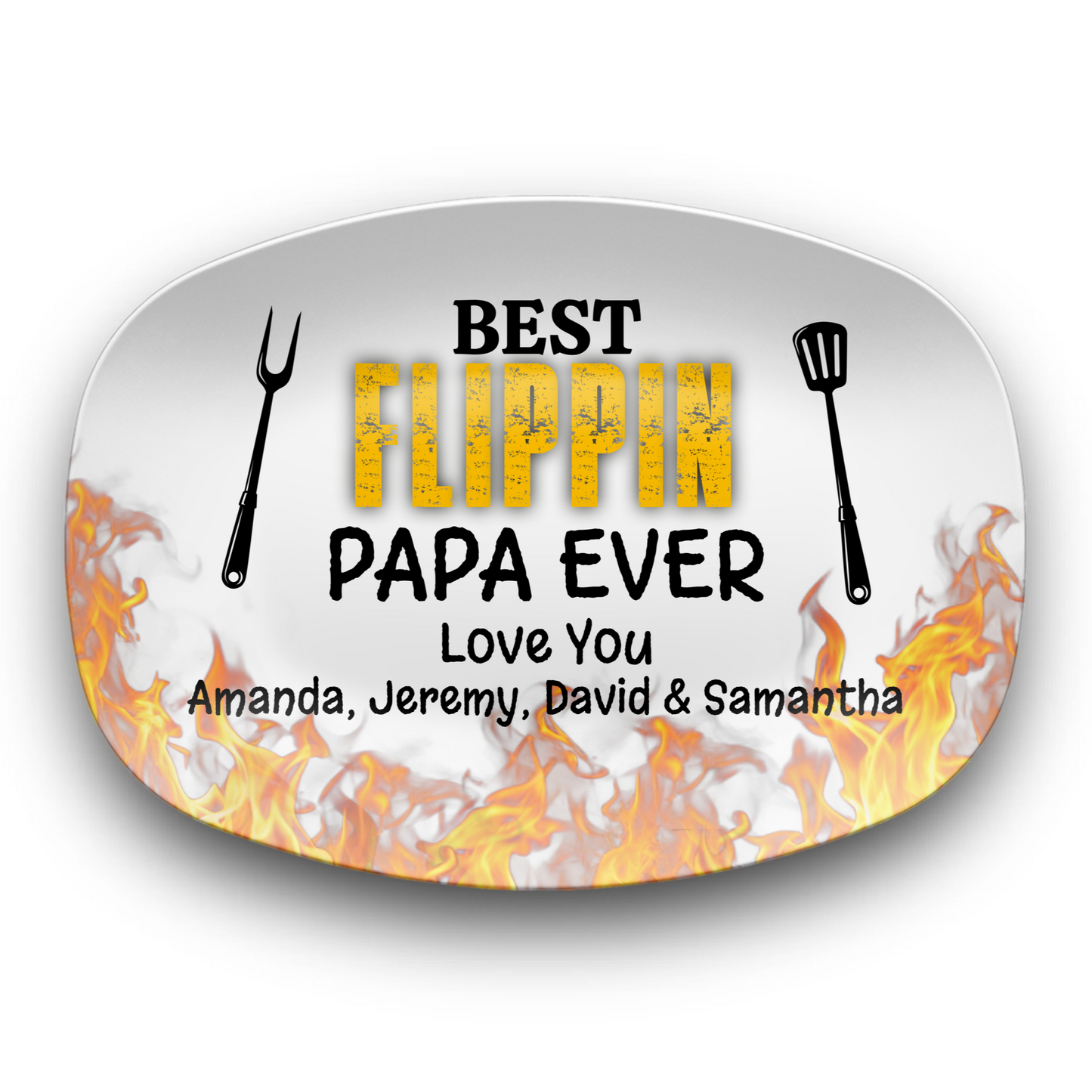 Best Flippin Papa Personalized Platter