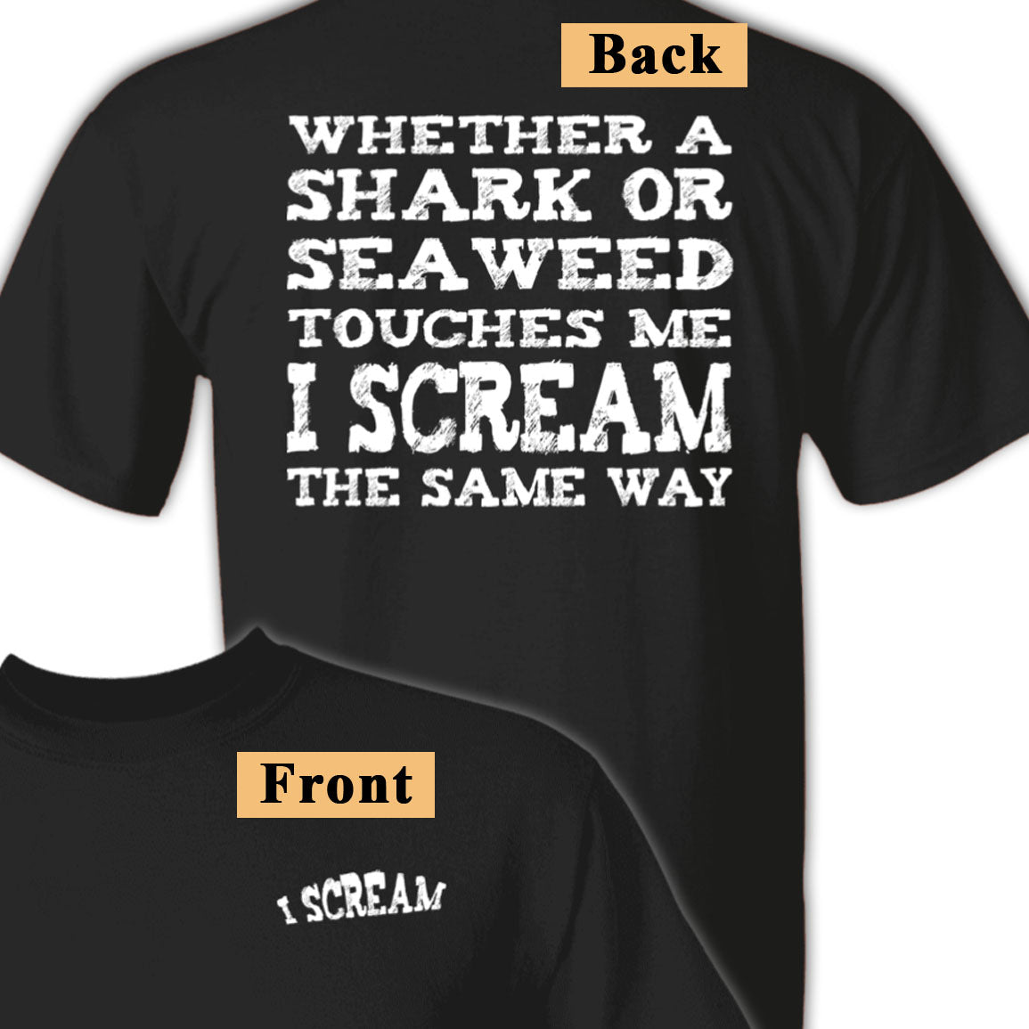 Shark Or Seaweed Scream Beach T-Shirt