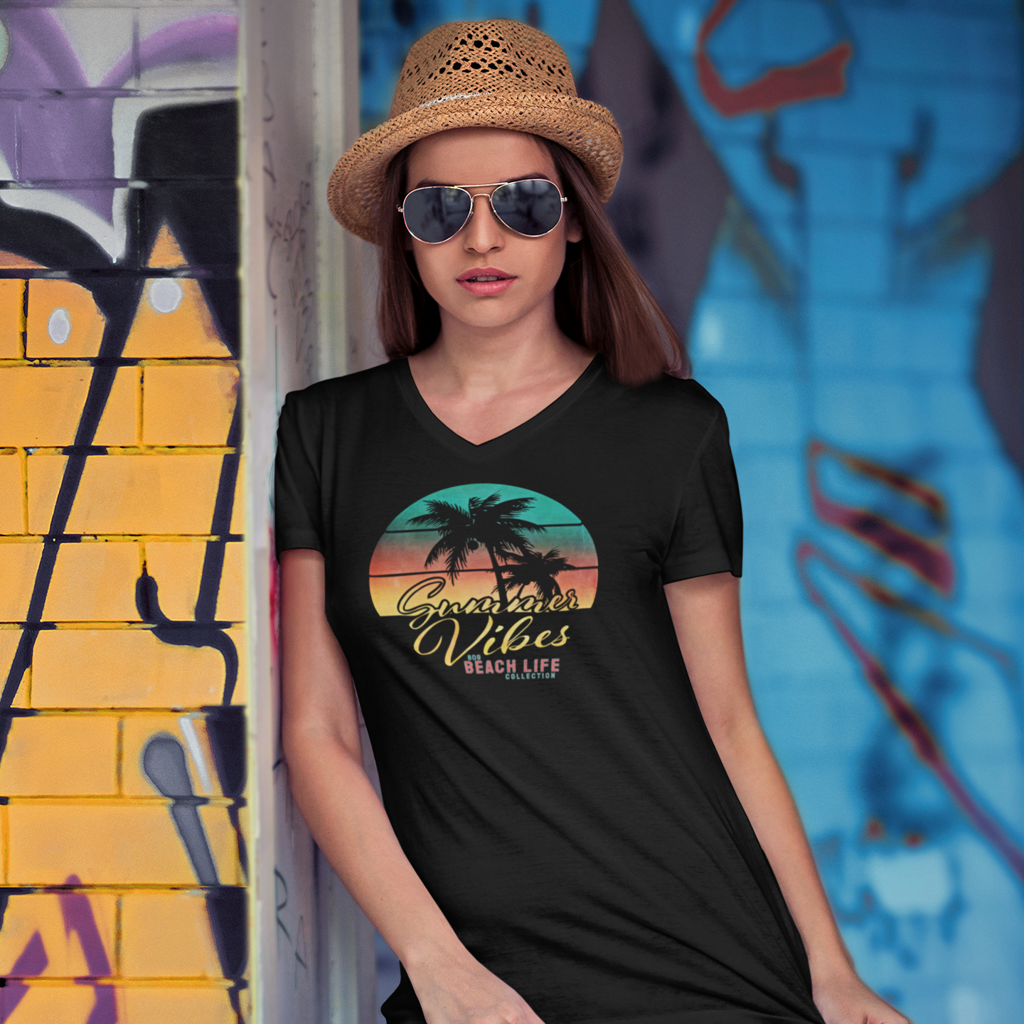 Summer Beach Vibes Ladies T-Shirt