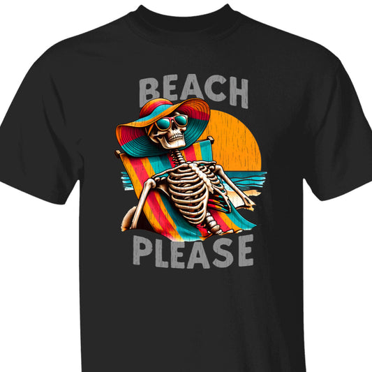 Beach Please Skeleton Tee