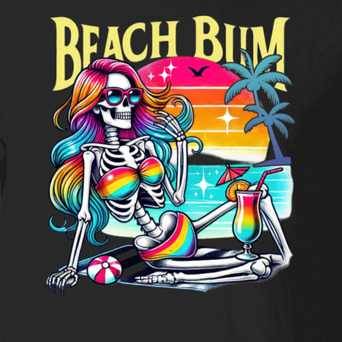 Skeleton Beach Bum T-Shirt