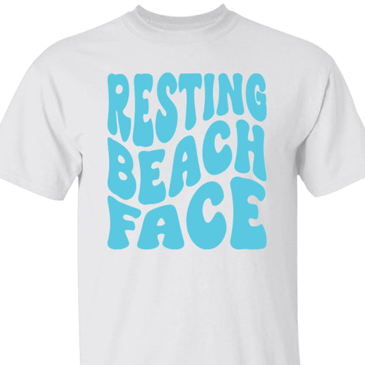 Resting Beach Face Retro Beach T-Shirt