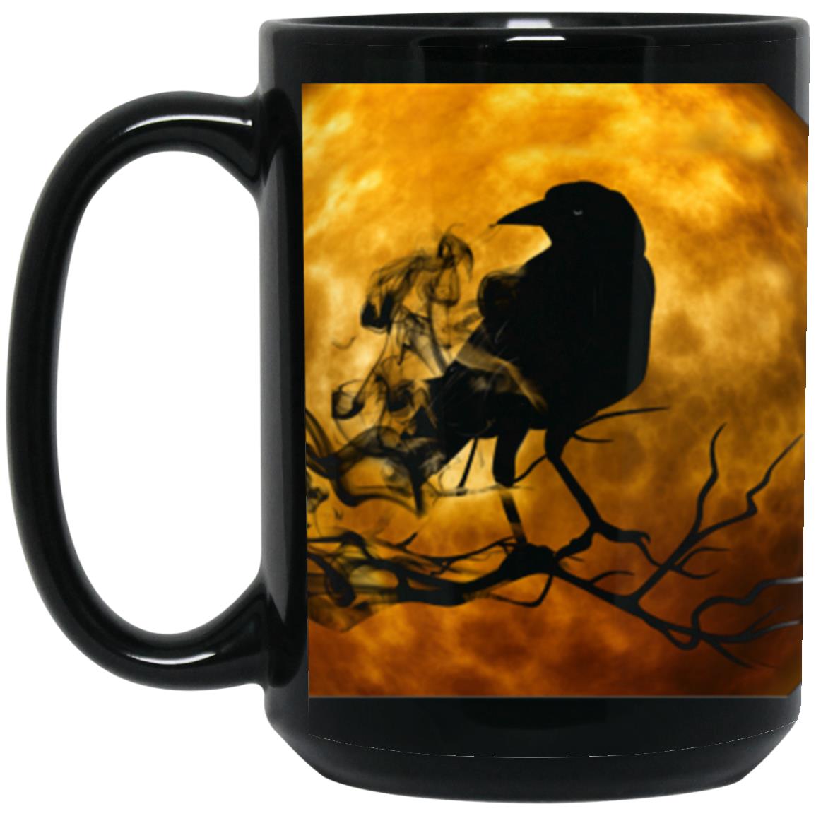 Raven 15 oz. Black Mug