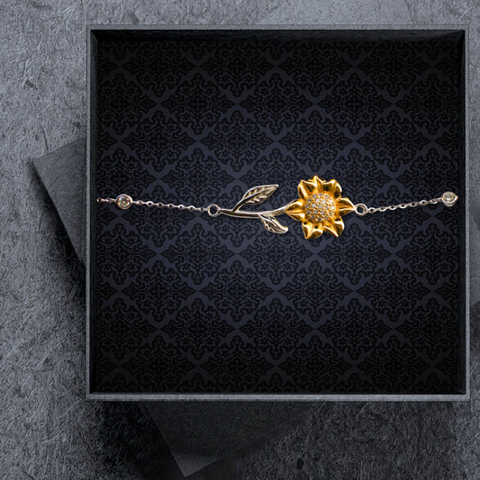Gift For Her Jewelry • Women's .925 Sterling Silver Sunflower Bracelet