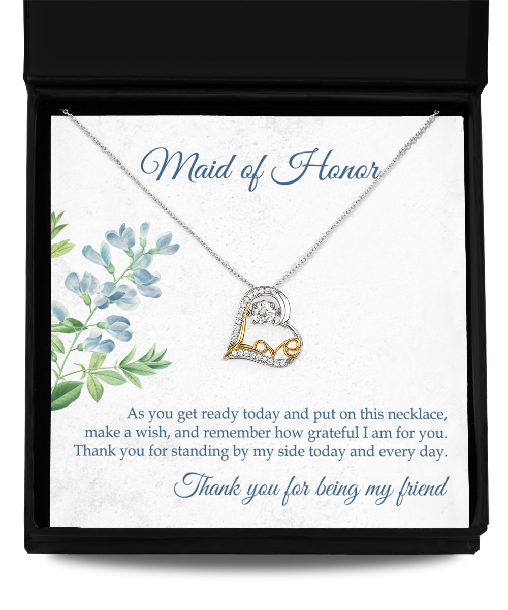 Maid of Honor Gift - Heart Necklace