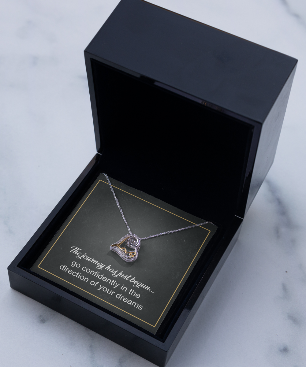 Graduation Gift For Her - Congratulations Heart Necklace
