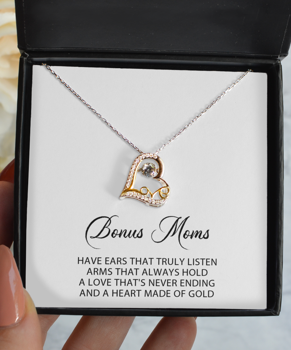 Step-Mom Gift For Bonus Mother - Love Heart Necklace