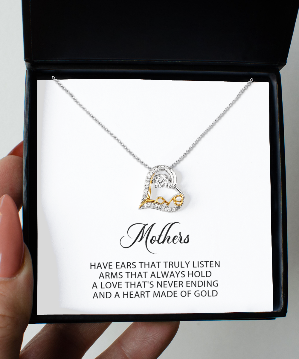 Mom Gift For Mother - Love Heart Necklace
