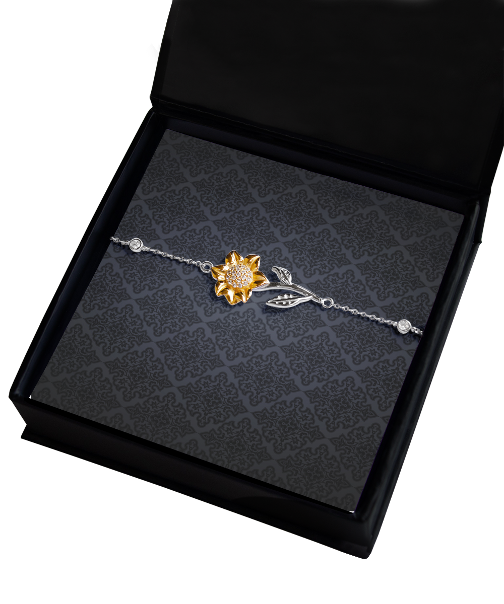 Gift For Her Jewelry • Women's .925 Sterling Silver Sunflower Bracelet