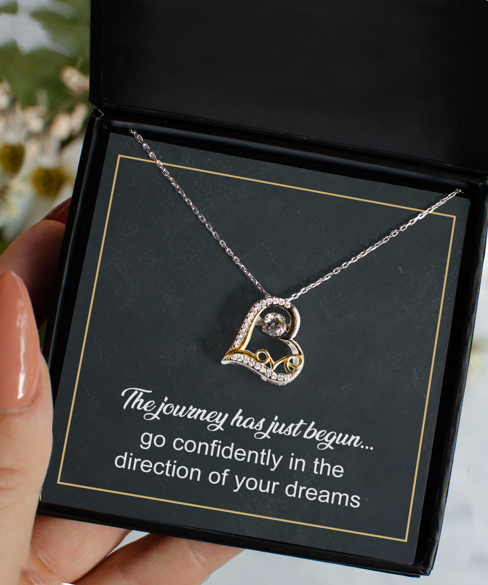 Graduation Gift For Her - Congratulations Heart Necklace