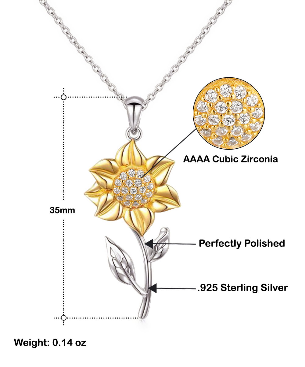 Gift For Her Jewelry • Women's Sunflower Necklace • .925 Sterling Silver